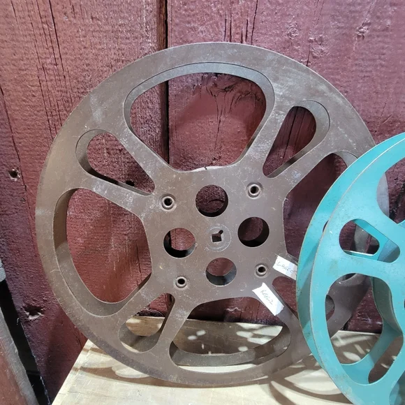 Pair Of Vintage Metal Film Reels 12 1/4" & 10 1/2" - Picture 2 of 6